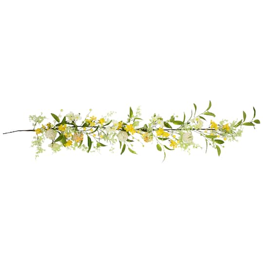 5Ft Yellow Berry & Thistle Floral Spring Garland By Northlight | 5 ft | Michaels®